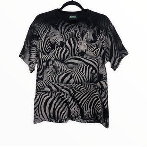 Rare Vintage 1990s Radical Nature Zebra T-Shirt
